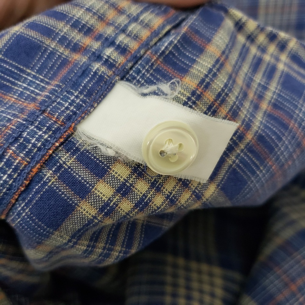 L.L Bean Flannel Button Up Blue Yellow Plaid 100% Cotton Fall Granola Girl Cabin - Picture 10 of 10